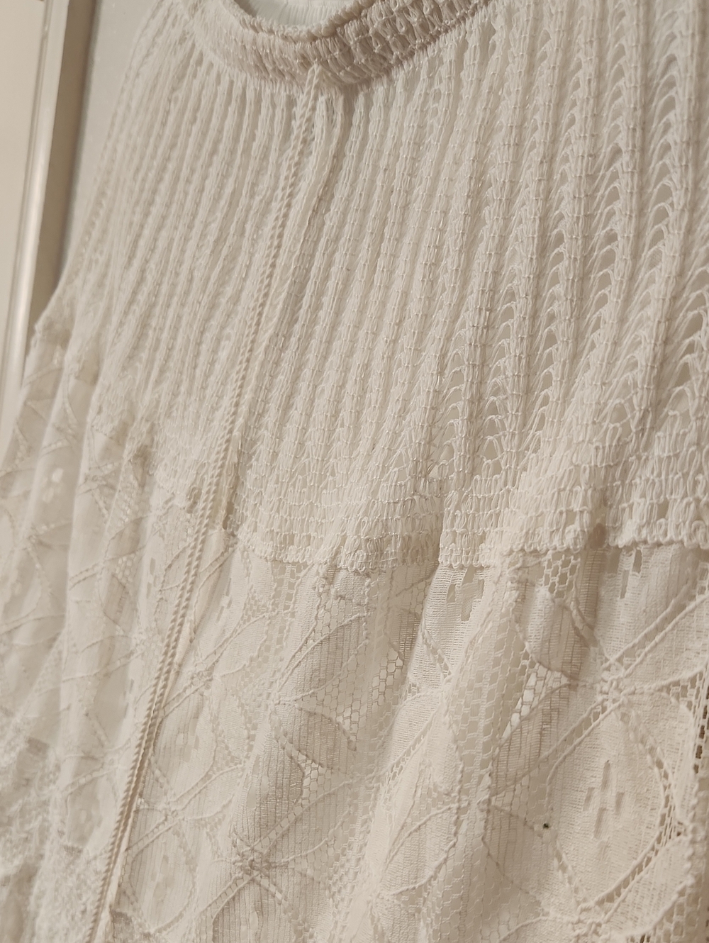 281.Studio West White Lace Tiered Maxi Skirt With Lining - Picture 4 of 5
